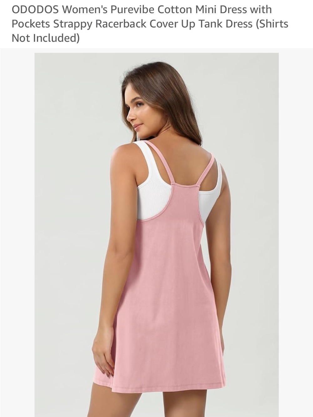 Pink Cotton Mini Dress with Strappy Racerback